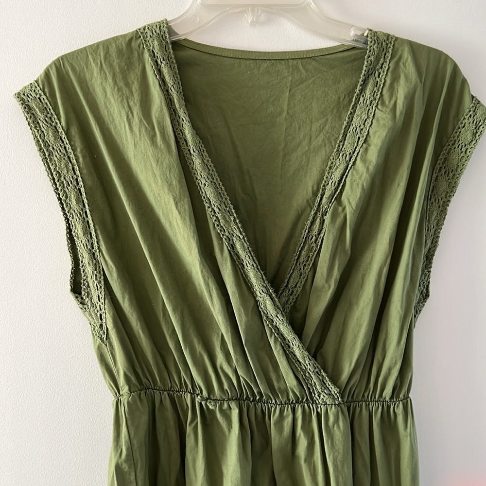 Breezy tiered army green summer dress one size no brand